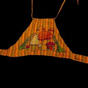 orange mushroom halter top size medium